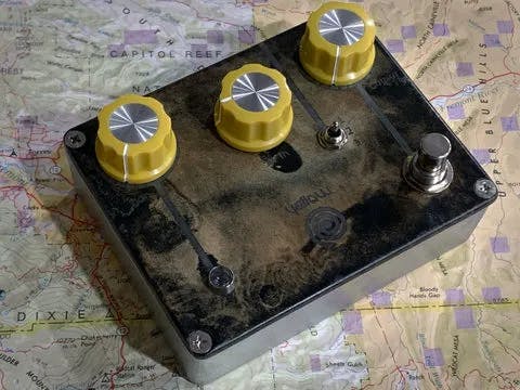 Yellow Spiral Drive Guitar Pedal By Spiral Electric FX