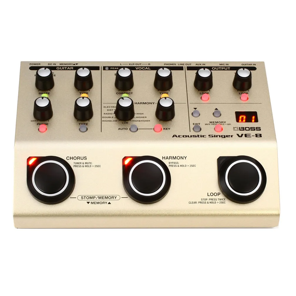 VE-8 Acoustic Singer Guitar Pedal By BOSS
